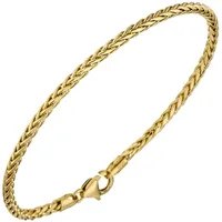 Goldarmband JOBO Armbänder Gr. Gelbgold 585, gelb (gelbgold 585) Damen Zopfarmband 585 Gold 19 cm