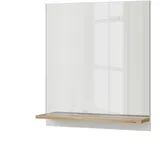 Vicco Badspiegelschrank Marelle, 60 x 67 cm mit Regal Weiß/Artisan-Eiche - Weiß,