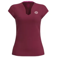 BIDI BADU Crew V-Neck Tennisshirt Damen BO - bordeaux XS