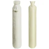 Homealexa Wärmflasche mit weichem Bezug 2 Liter, Hot Water Bottle Bettflasche Schlauch-Wärmflasche für Rücken Nacken Schulter und Unterleib Nackenwärmflasche (Beige)