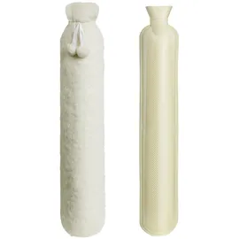 Homealexa Wärmflasche mit weichem Bezug 2 Liter, Hot Water Bottle Bettflasche Schlauch-Wärmflasche für Rücken Nacken Schulter und Unterleib Nackenwärmflasche (Beige)