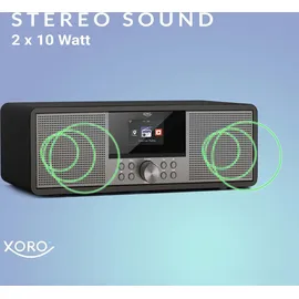 Xoro HMT 600 V2 - Netzwerk-Audioplayer / CD-Player / Radiotuner / DAB-Radiotuner - Grau