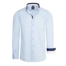 RUSTY NEAL Langarmhemd Slim Fit Blau XL