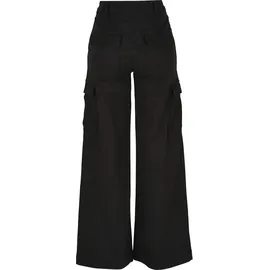 URBAN CLASSICS High Waist Twill Cargohose Schwarz 30