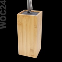 MESSERBLOCK BAMBUS Holz ohne Messer unbestückt Borsten mit Borsteneinsatz