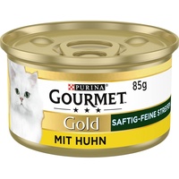 Gourmet Gold Saftig-feine Streifen mit Huhn, Katzennassfutter 12x85g Dose
