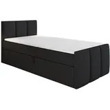 mebloland Boxspringbett MOREN mit Bonell-Matratze und Topper - 100x200 - schwarz