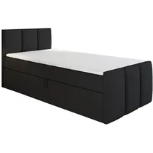 mebloland Boxspringbett MOREN mit Bonell-Matratze und Topper - 100x200 - schwarz