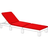 Gardenista Liegenauflage,Auflage für Gartenliege 194 x 66 x 5 cm,Auflagen für Deckchair,Polsterauflage für Sonnenliege Strandliege,Kissen für Liegestuhl Bezug der Kissen abnehmbar (Rot)