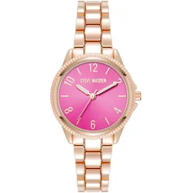 Steve Madden Frauenarmband Uhr,Pink/Roségold