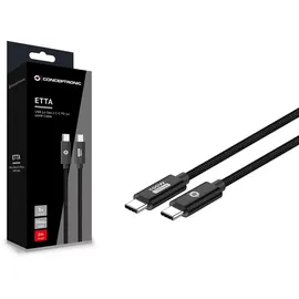 Conceptronic ETTA02B20 USB 3.2 Gen 2 C-C PD 3.0 100W Kabel, 2m, 20V 5A, 10Gbps, E-Mark