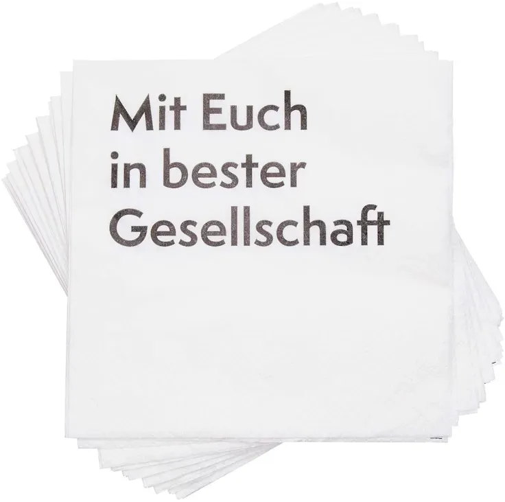 BUTLERS APRÈS Papierserviette Mit Euch in bester Gesellschaft 20 Stück Tischwäsche