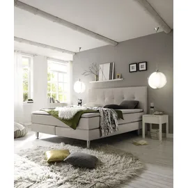 Hasena Fleur Boxspringbett 140-180 cm beige Liegefläche:140 x 200 cm, Topper:Base-Topper - Beige