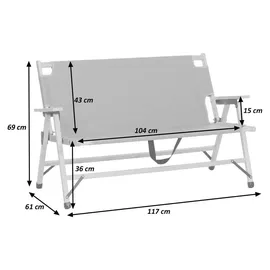 MCW Bambus Campingbank 117 x 0 x 0 cm Weiß