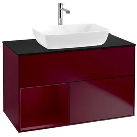Villeroy & Boch Finion Waschtischunterschrank G772HBHB 100cm, Abdeckplatte black matt, Emotion, Regale Peony matt lacquer, Peony Matt