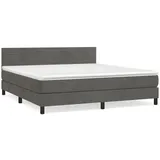 vidaXL Boxspringbett mit Matratze Dunkelgrau 160x200 cm Samt1348886