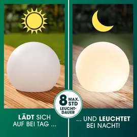 EasyMaxx Solarleuchte Kunststoff 40 cm x 40 cm x 37 cm 2er Set weiß