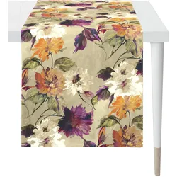 Tischläufer APELT "5600 HERBSTZEIT, Herbstdeko, Herbst", bunt (beige, bunt), B:48cm L:140cm, Baumwolle, Tischdecken, Digitaldruck