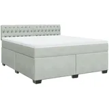 vidaXL Boxspringbett 180 x 200 cm Hellgrau