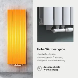 doporro Design Badheizung Flachheizkörper 1600 x 310 mm weiß Mittelventil