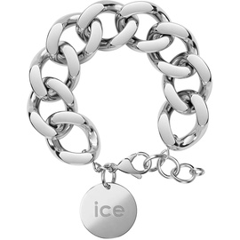 ICE-Watch ICE Jewellery - Chain Bracelet - Silver - Kettenarmband mit XL-Maschen für Frauen, geschlossen mit einer goldenen Medaille (021304)