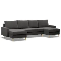 Simkam Furniture Wohnlandschaft, Grau, Textil, U-Form, 294x88x140 cm, Wohnzimmer, Sofas & Couches, Wohnlandschaften, Wohnlandschaften in U-Form