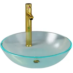 vidaXL Badezimmer Waschbecken Wasserhahn Ablaufgarnitur aus mattiertem