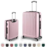Easy Move Hartschalen-Trolley Leichter Rollkoffer ACE 026 - Reisekoffer, Hartschalenkoffer, 8 Rollen, Robuster Koffer aus ABS-Hartschale, 38L - Klein (54cm) rosa 54 cm