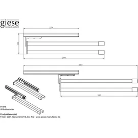 Giese GmbH Handtuchhalter doppelt ausziehbar Schwarz Matt