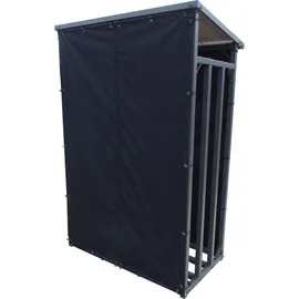 Quick Star Kaminholzregal Metall 130 x 70 x 185 cm mit Wetterschutz Anthrazit