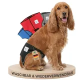 NATURE PET Premium Läufigkeitshose für Hündinnen – Hochwertige & Bequeme Hundewindeln für Hündinnen & Rüden – Waschbare Inkontinenz-Hundewindel ohne Einfädeln der Rute – S-L/Schwarz