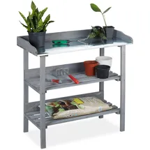 Relaxdays Pflanztisch grau