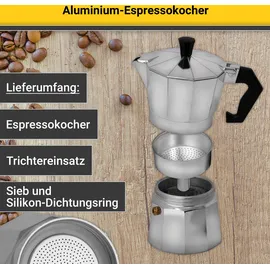 Krüger 513 Alu-Espressokocher 12 Tassen, Aluminium,