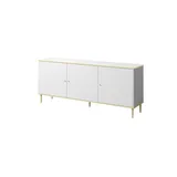 Cama Truhe Glamour, 180 x 40 x 75,5 cm, Weiß, matt, goldfarben