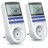 Bearware 2x Zeitschaltuhr, digital, 2,1` LCD-Display, max. 3680W, 10 Programme, Zufallsschaltung
