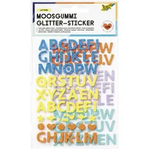 Folia Moosgummi Glitter-Buchstaben 1,5 cm selbstklebend 128 Stück