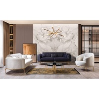 JVmoebel Sofa Sofagarnitur 3+3+1 Sitzer Garnitur Sofa Sessel Luxus Sofas Stoff neu, 3 Teile weiß