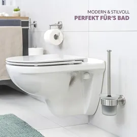bremermann Bad-Serie PIAZZA WC-Garnitur Edelstahl, Metall, 11.5x35x14.5 cm, Badezimmer, WC Ausstattung, WC Bürstengarnituren