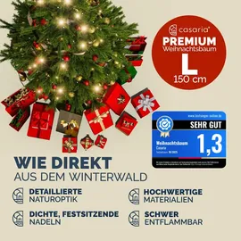CASARIA Casaria® Weihnachtsbaum künstlich L 150 cm FSC®-zertifiziert naturgetreu dichte Spitzen stabiler Holzständer einfacher Aufbau Tannenbaum - Grün