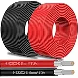 UC-Express Solar Solarleitung für Solarpanel - Solarkabel für Solarmodule - Photovoltaik-Kabel - Kabel 6 mm2 - Schwarz/Rot, Farbe:Rot, Länge:90 M inkl. 0% MwSt. gem. § 12 Abs. 3 UStG