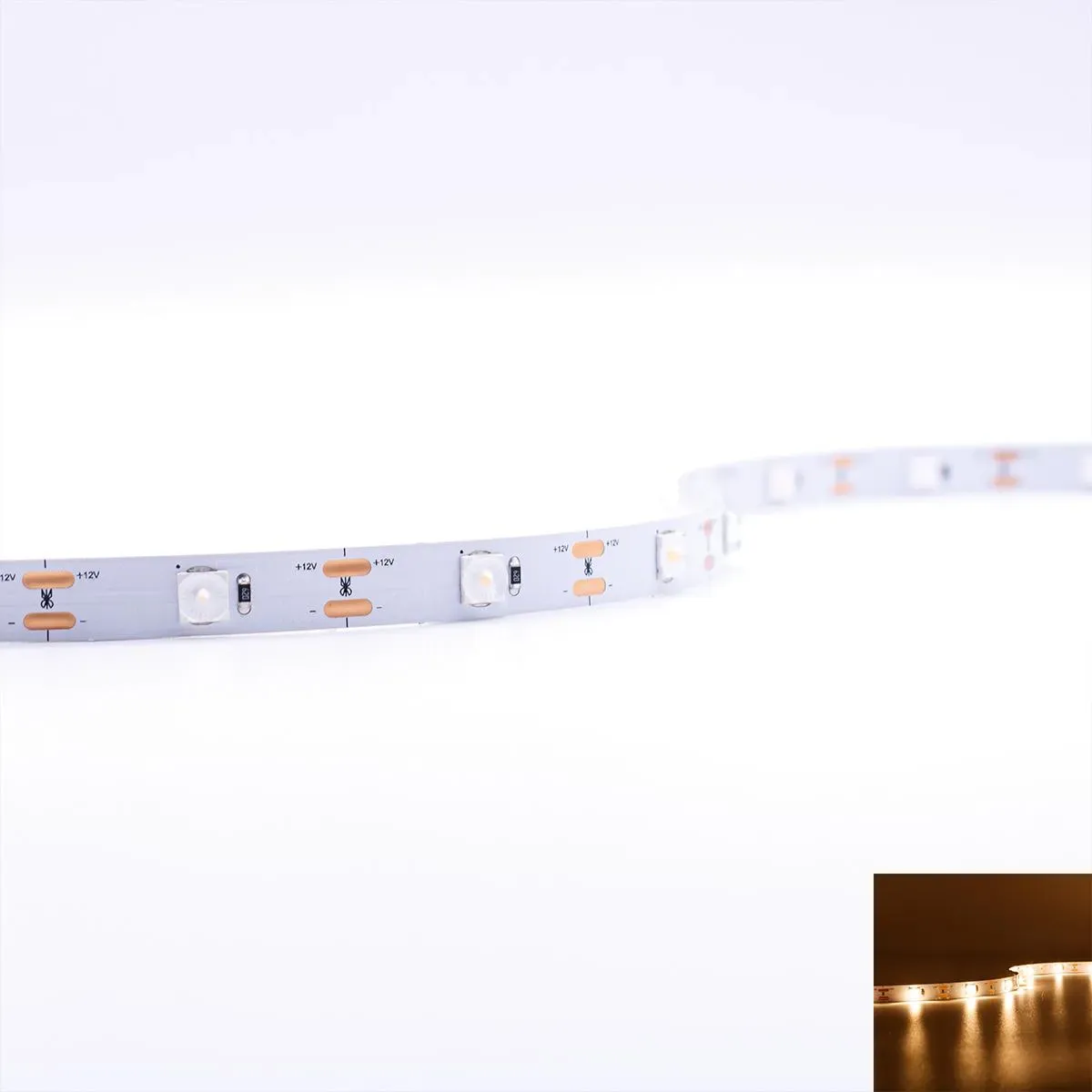 Strip mit Linse 12V LED Streifen 5M 18W/m 28LED/m 10mm - Lichtfarbe: Warmweiß 30...