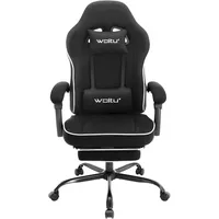 Woltu Gaming Stuhl mit Taschenfederkissen, ergonomischer Drehstuhl, Netzstoff, Schwarz