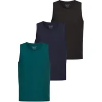 MAN'S WORLD Muscleshirt, (3er-Pack), schmal geschnitten, Rundhalsausschnitt, aus 100%