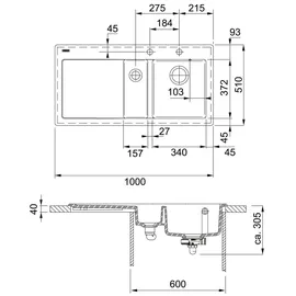 Franke Mythos MTK 651-100 links Glacier