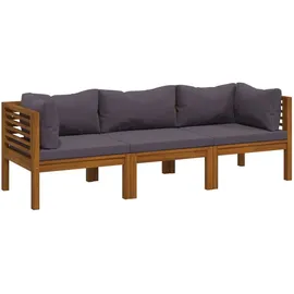 vidaXL 3-Sitzer-Gartensofa Loungesofa grau