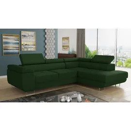 Sofnet Eckcouch Cord 5-Sitzer Grün
