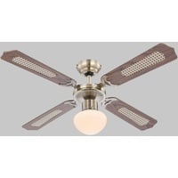 GLOBO Champion 106,6 cm Deckenventilator messing antik/eiche mit Licht