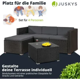 Juskys Punta Cana M Lounge-Set schwarz/dunkelgrau