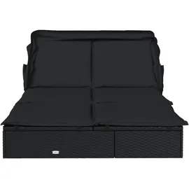 vidaXL 2-Personen-Sonnenliege Doppelliege 213 x 118 x 97 cm Schwarz