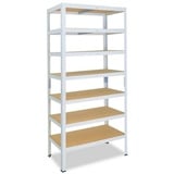 shelfplaza Schwerlastregal HOME, 230x60x23cm weiß, 7 Böden, Kellerregal, Garagenregal, Steckregal weiß